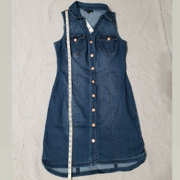 INC Sleeveless Denim Shirtdress - 8 - Picture 7 of 8